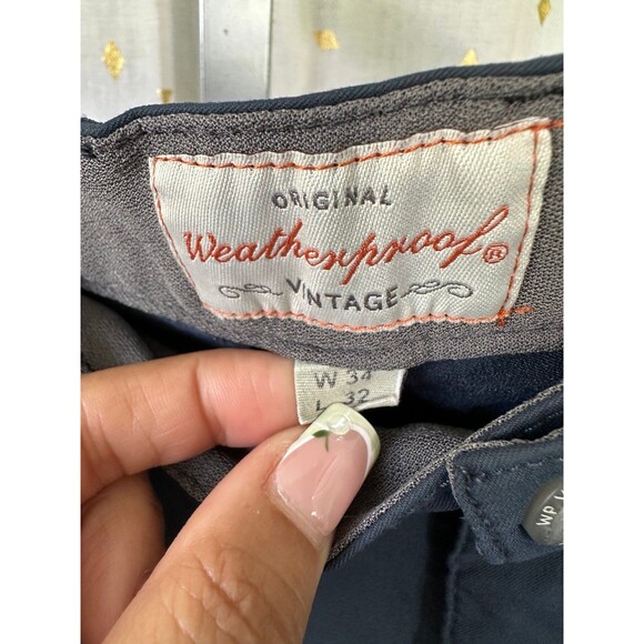 Original Weatherproof Vintage Men's Navy Nylon Stretch Straight Fit Pants 34 - Picture 5 of 6